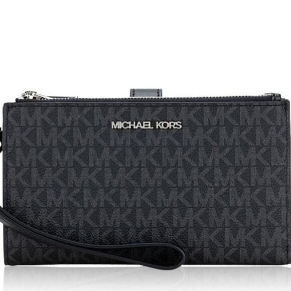 Michael Kors MK Logo Large Double Zip Wristlet - Picture 2 of 9